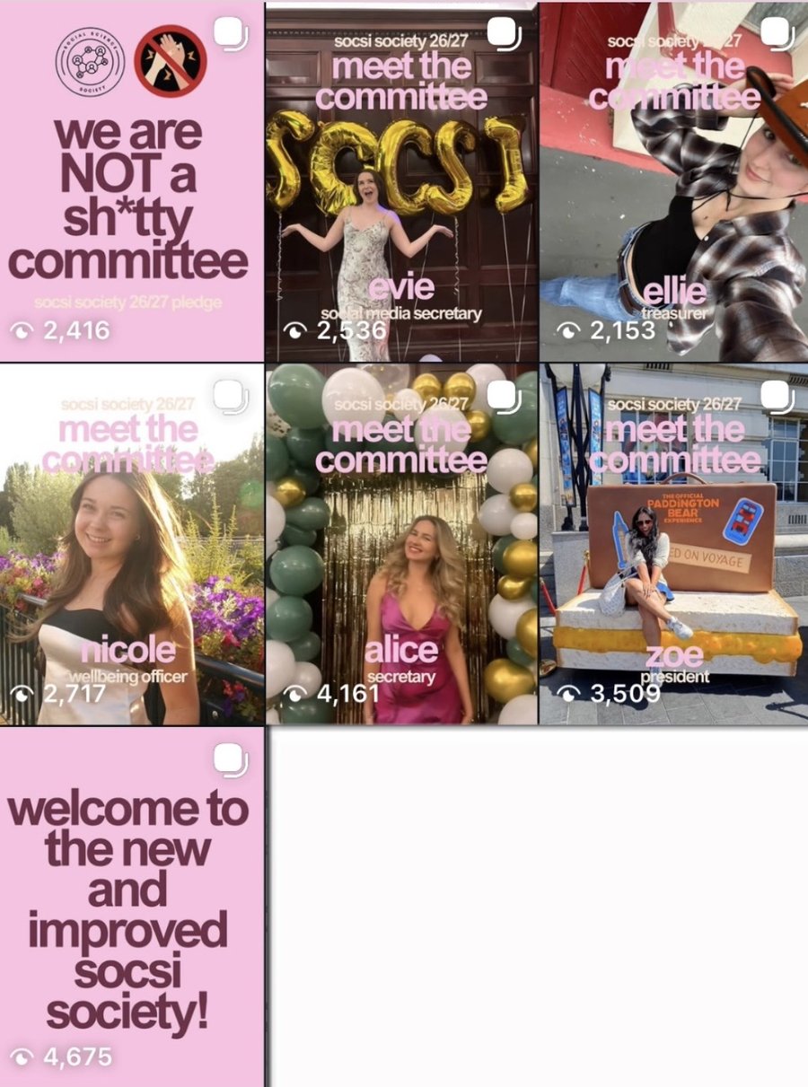 Socsi Society's new Instagram grid, after the rebrand